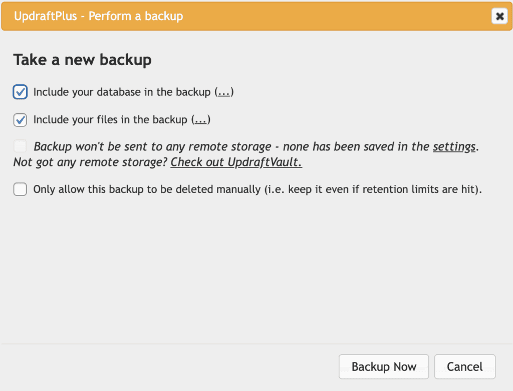 backup selection